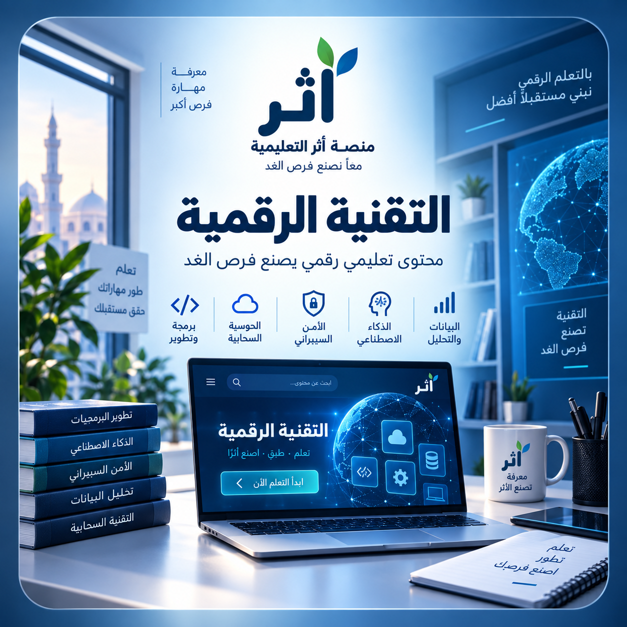 شعار منصة أثر الرقمية - محتوى تعليمي رقمي يصنع الفرق